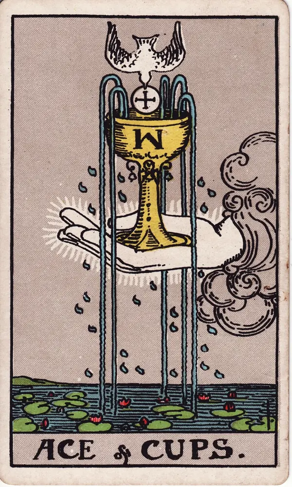 Ace of Cups, from the Rider-Waite-Smith tarot deck