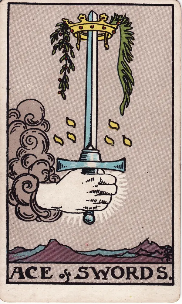Ace of Swords, from the Rider-Waite-Smith tarot deck
