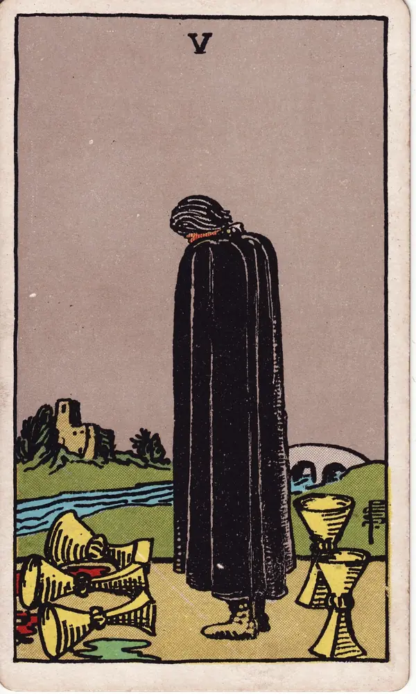 Five of Cups, from the Rider-Waite-Smith tarot deck
