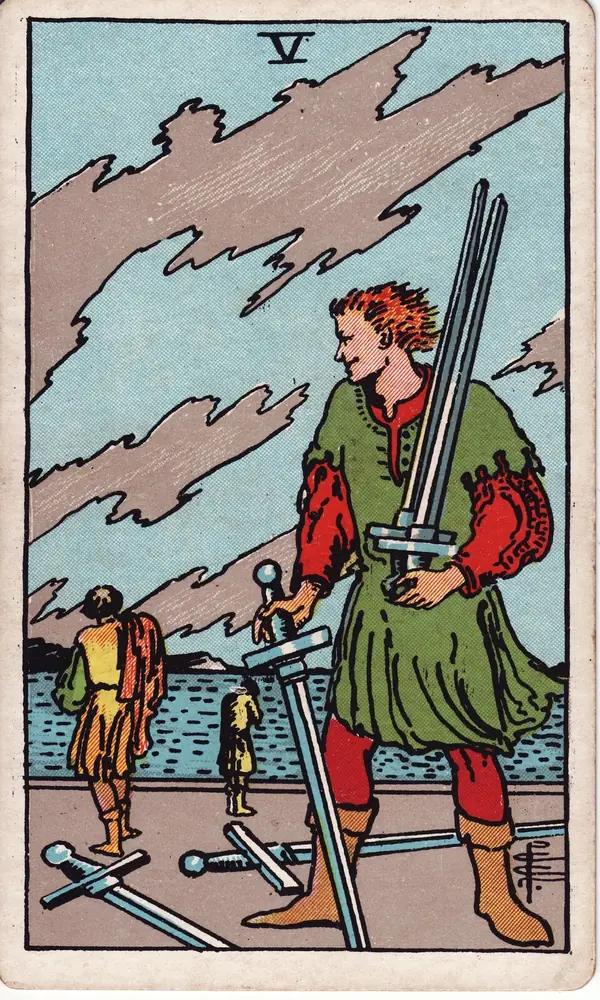 Five of Swords, from the Rider-Waite-Smith tarot deck