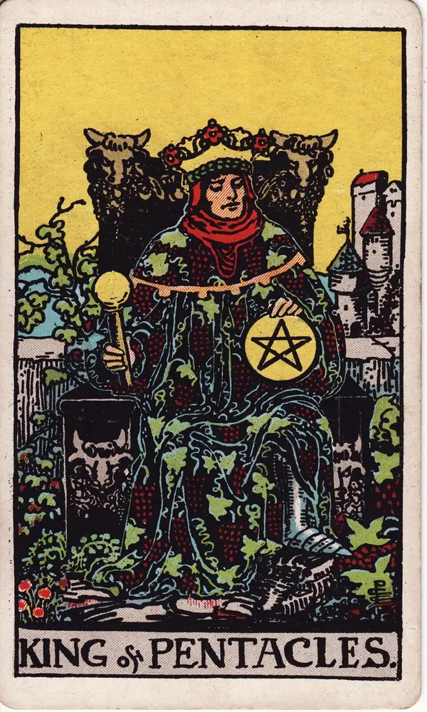 King of Pentacles, from the Rider-Waite-Smith tarot deck