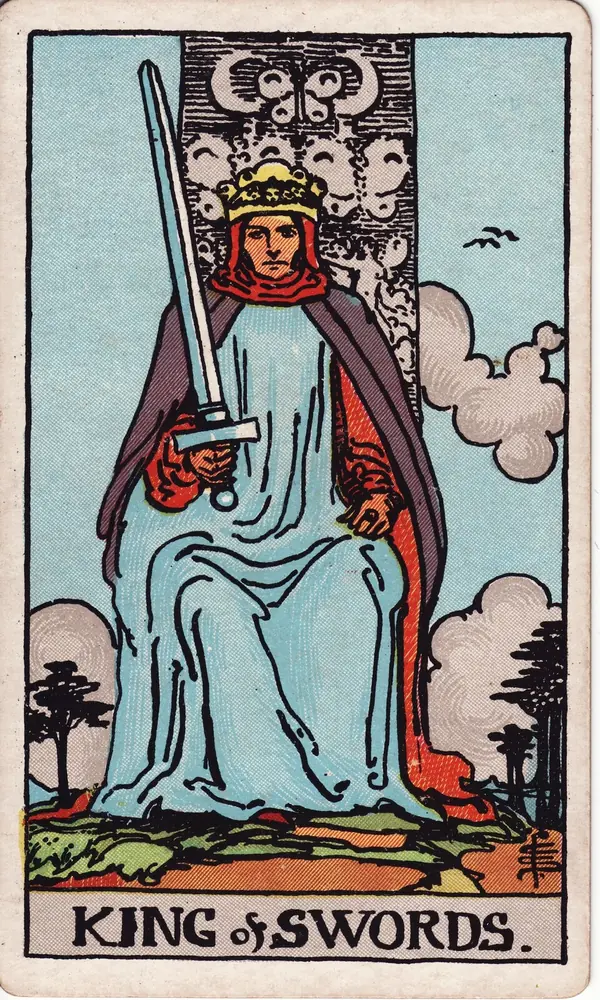King of Swords, from the Rider-Waite-Smith tarot deck