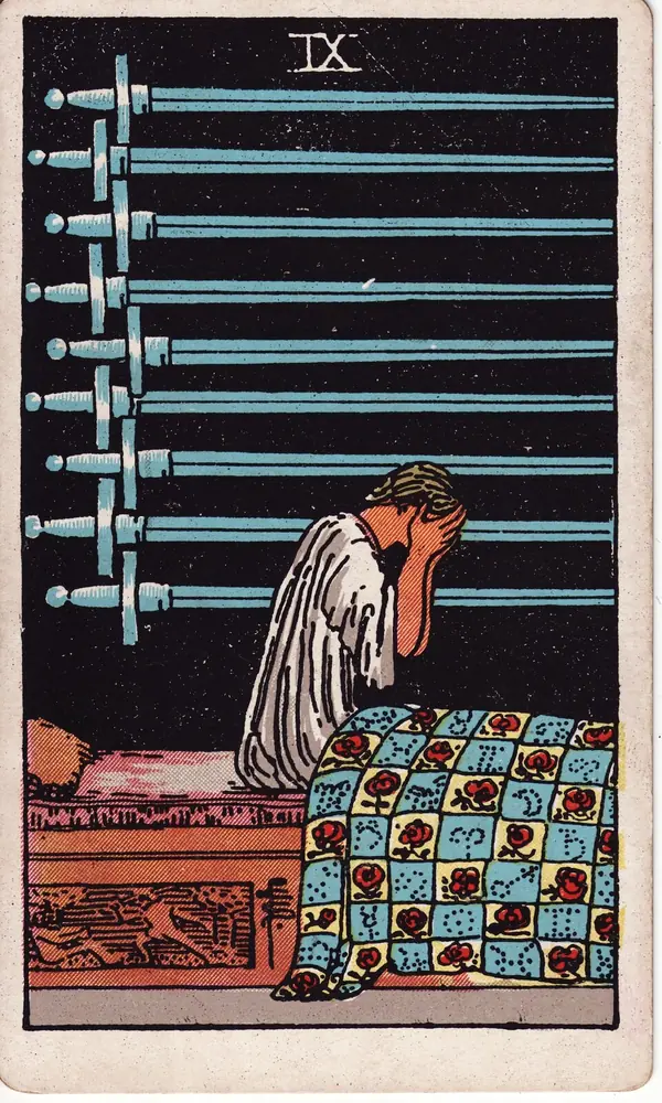 Nine of Swords, from the Rider-Waite-Smith tarot deck