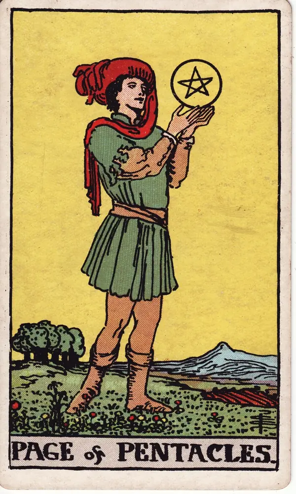Page of Pentacles, from the Rider-Waite-Smith tarot deck