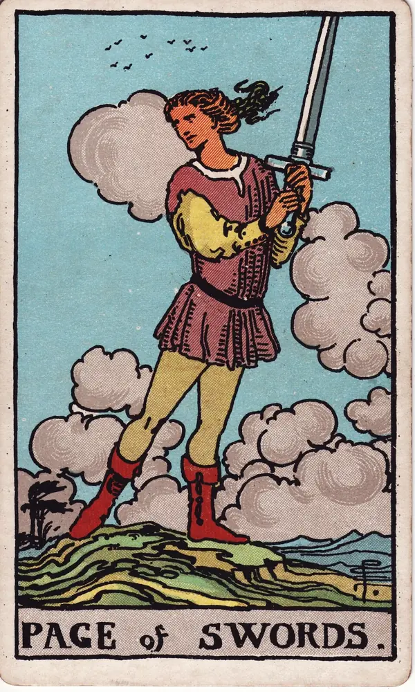 Page of Swords, from the Rider-Waite-Smith tarot deck