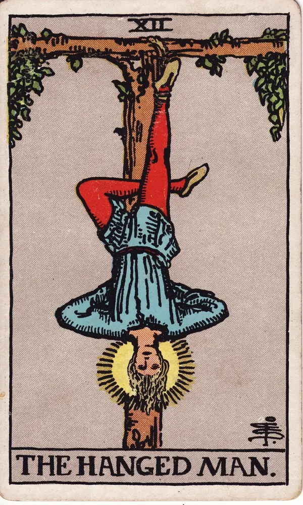 The Hanged Man, from the Rider-Waite-Smith tarot deck