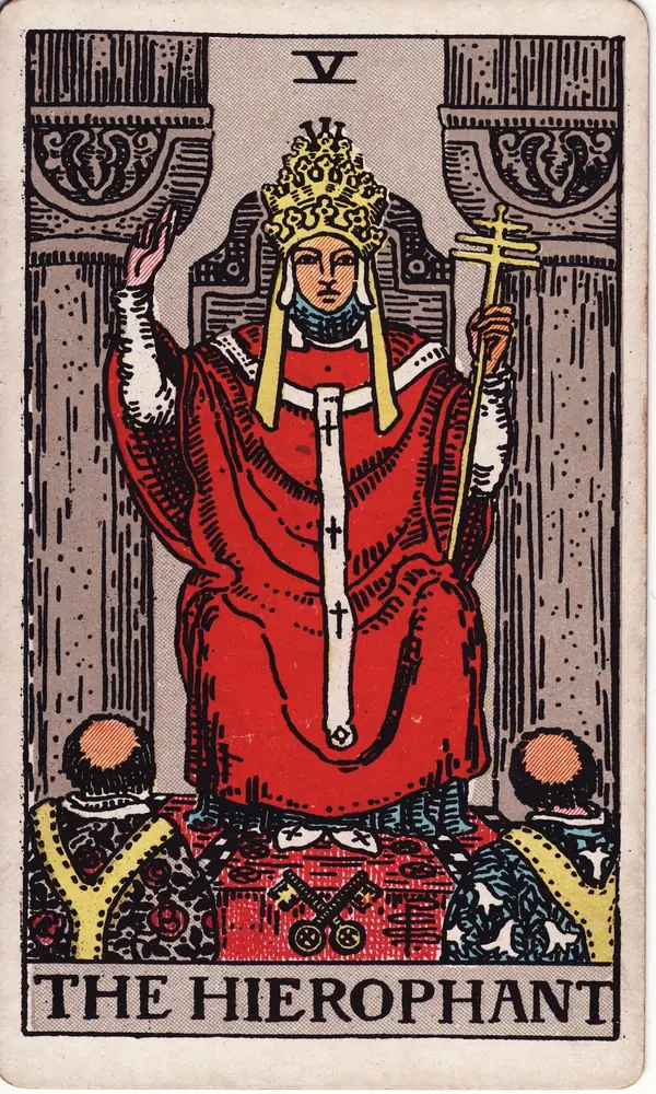 The Hierophant, from the Rider-Waite-Smith tarot deck