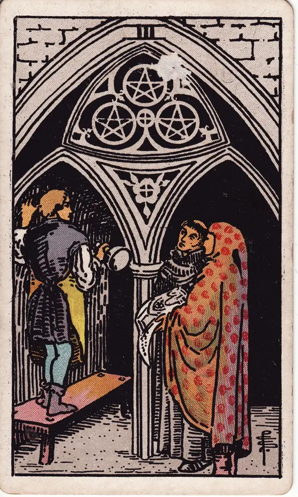 Three of Pentacles, from the Rider-Waite-Smith tarot deck